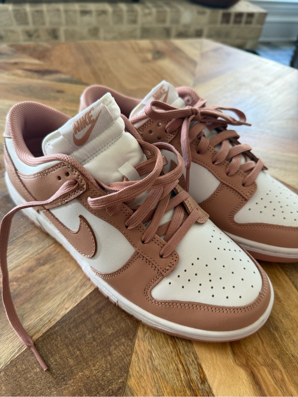 Nike Women’s Low-Top Sneakers in Rose Tan/White